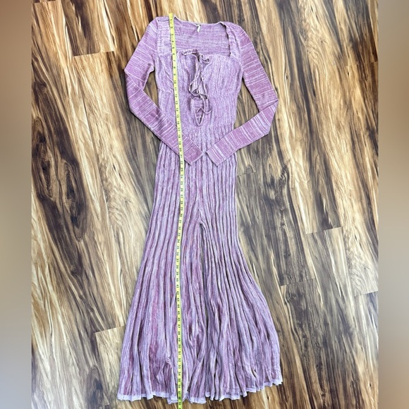 New Free People Lady Luck Ribbed Accordion Knit Jumpsuit - Picture 7 of 8